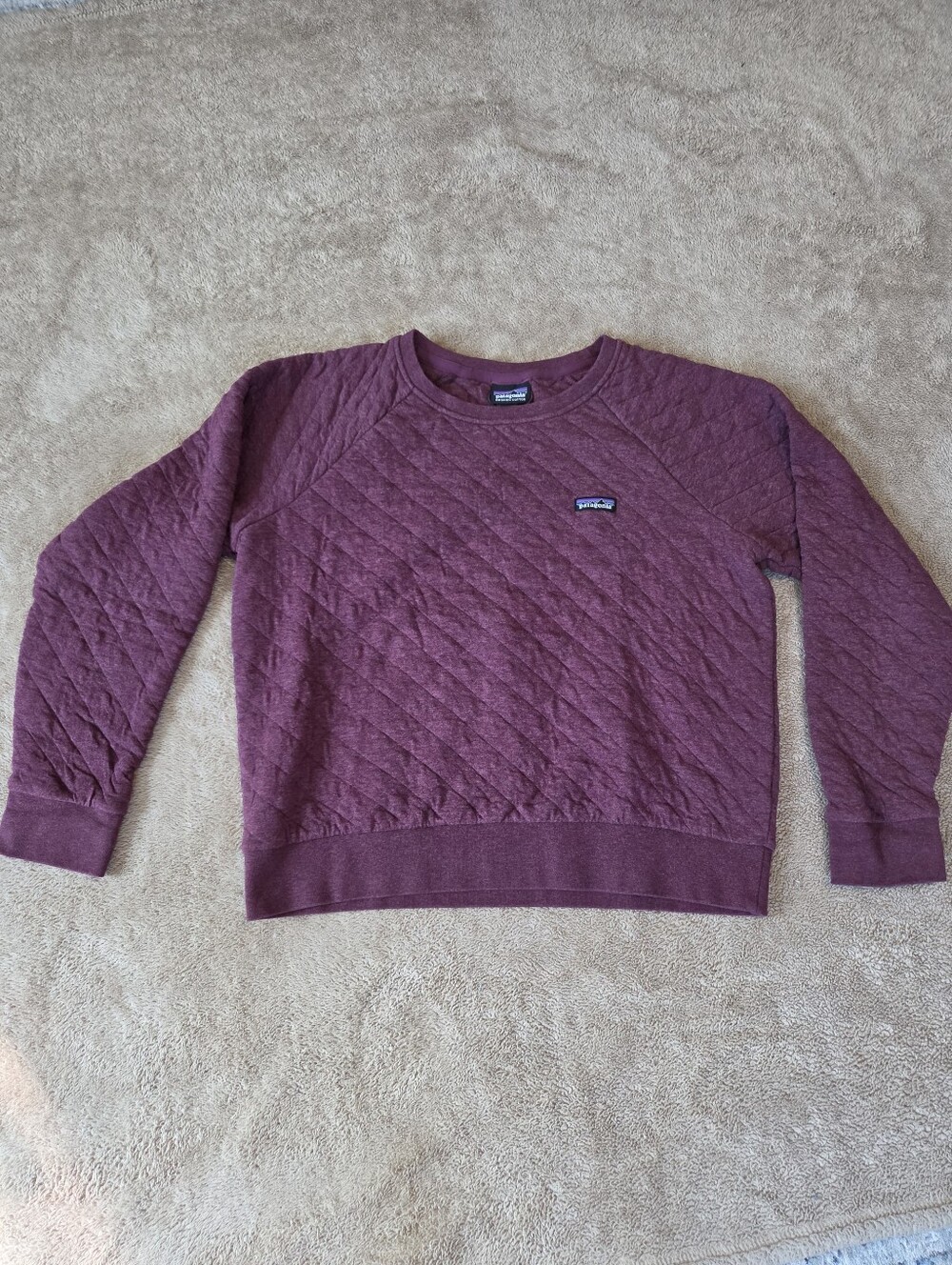 Patagonia Quilted Crewneck Sweatshirt in Plum